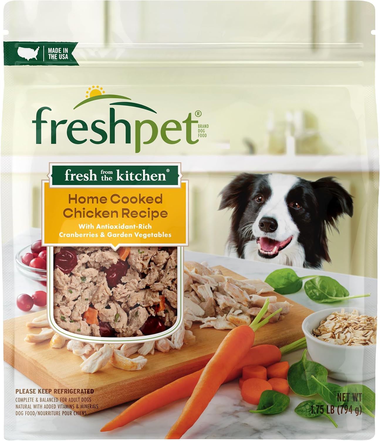 Freshpet Fresh From the Kitchen, Healthy & Natural Dog Food, Chicken Recipe, 1.75lb