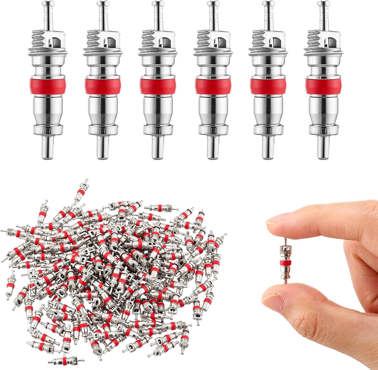200Pcs HVAC Valve Core Kit Valve Stem Cores with Blue Seal