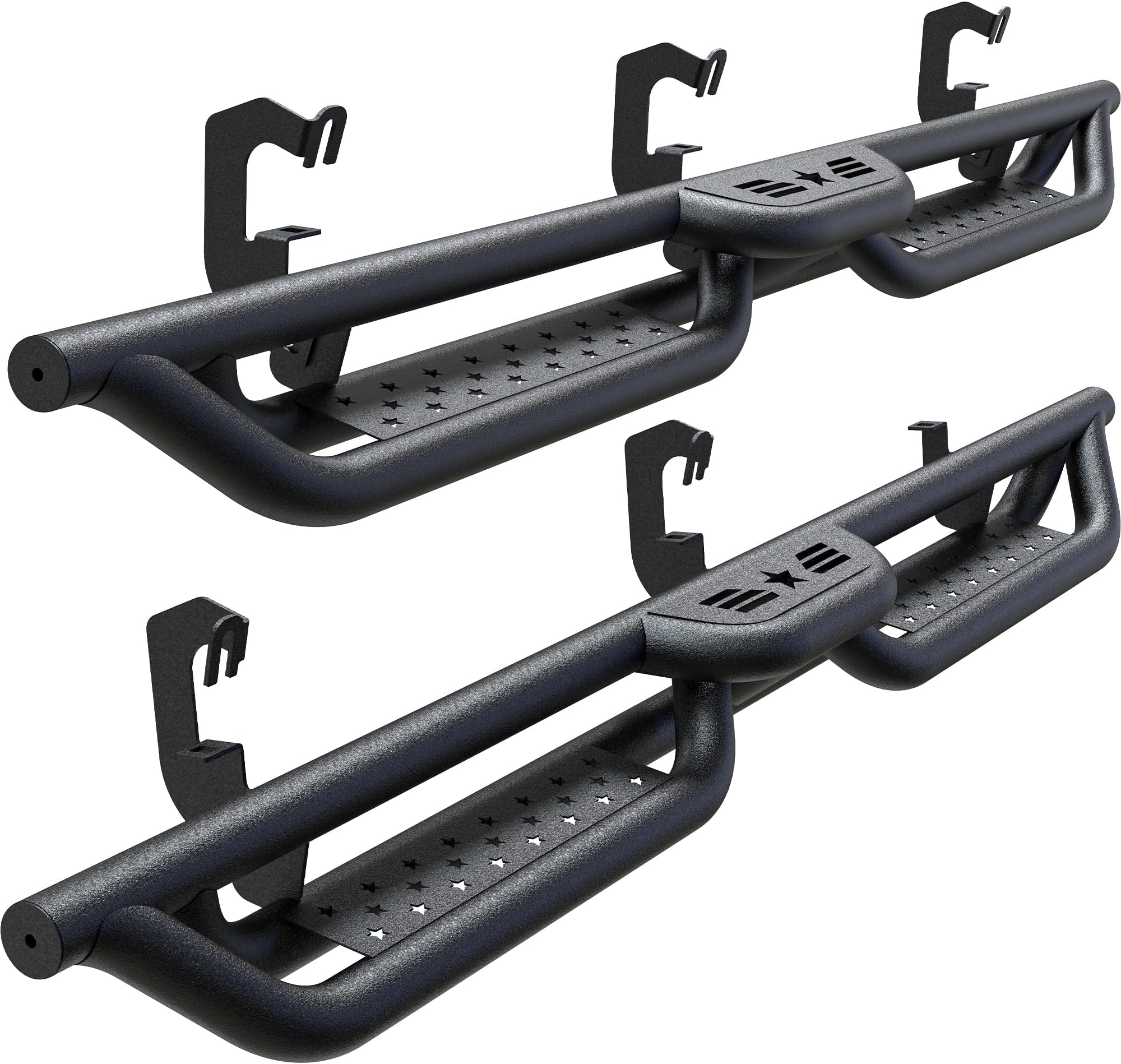 2 Pcs Fit For JEEP Cherokee 2014-2020 Running Board Side Step Nerfbar Aluminium Black (with Brackets