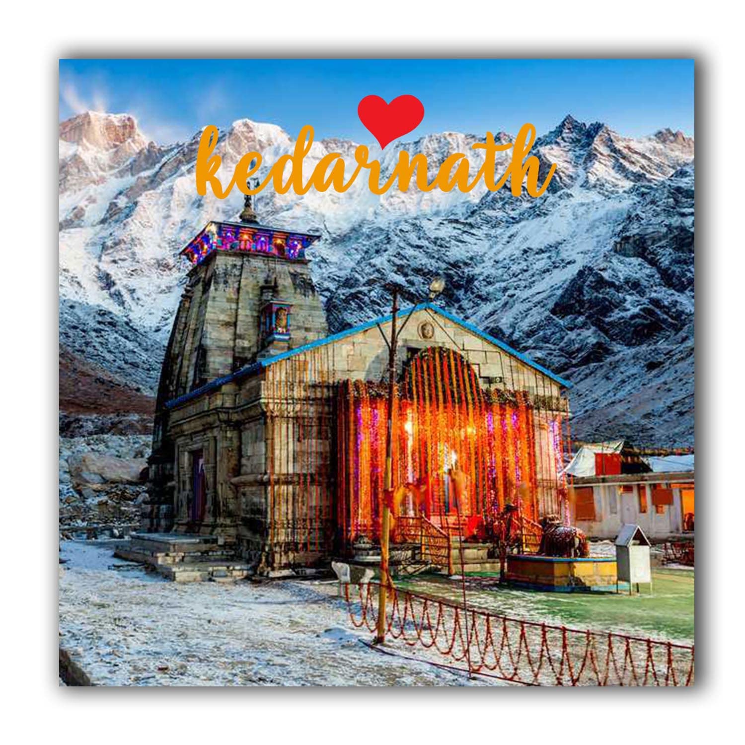 ARTBUG I Love Kedarnath HD Quality Stylish Fridge Sticker Magnet for Kitchen - Deocorative Refrigerator Magnets - Gift for Kids - D No 440