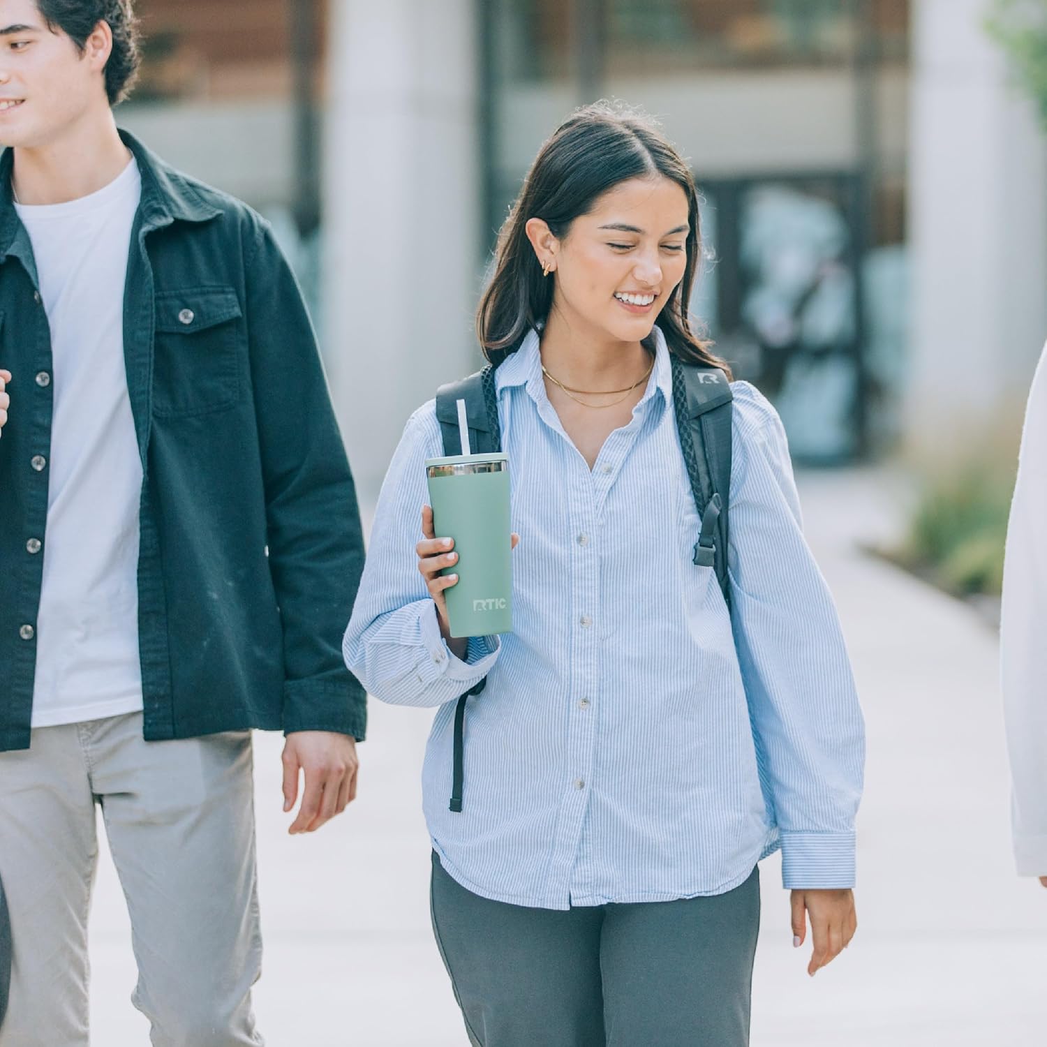 RTIC 20oz Everyday Tumbler Insulated Stainless Steel Portable Travel Coffee Cup with Straw, Ceramic Lining, Spill-Resistant Lid, BPA-Free, Hot and Cold Drink, Beach - Image 6