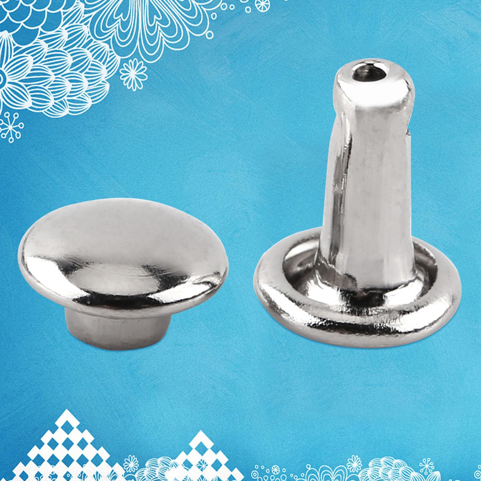 WedDecor 100 Rivetti Tubolari Per Pelle – Ottone/argento, 8mm, Per Riparazioni E Scrapbooking