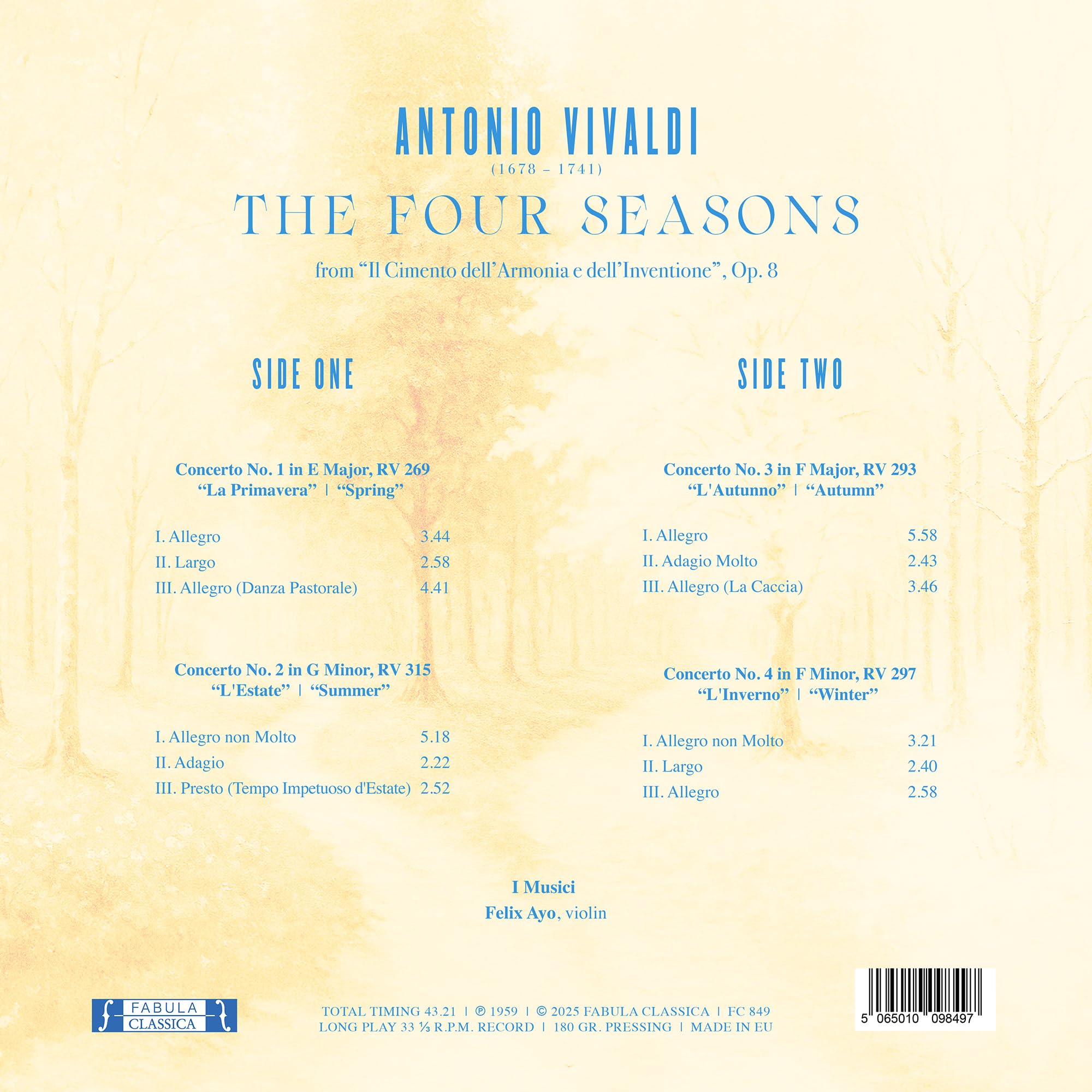 Vivaldi: The Four Seasons – Limited Splatter Edition