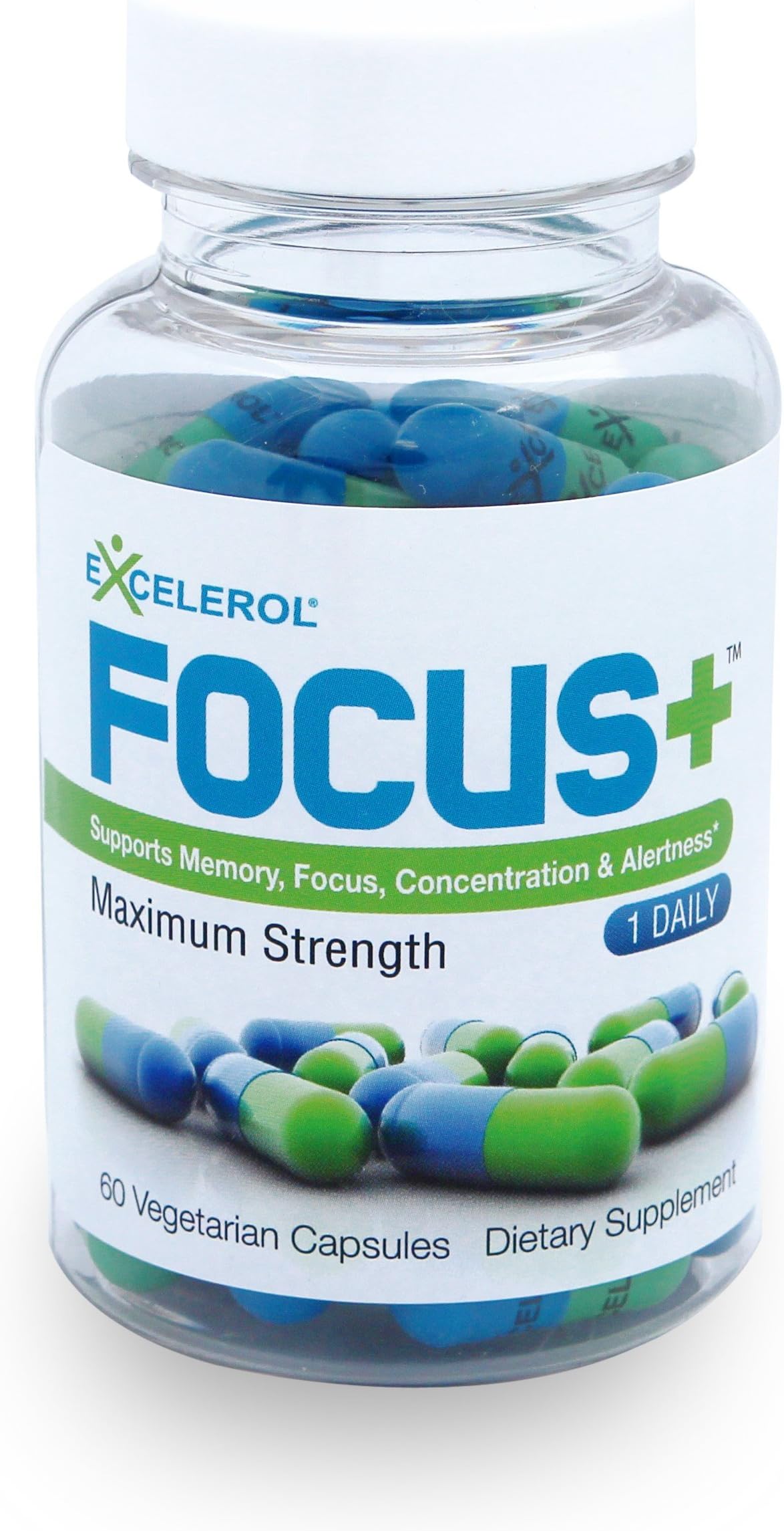 Focus Plus Brain Supplement Capsules, 60 Count