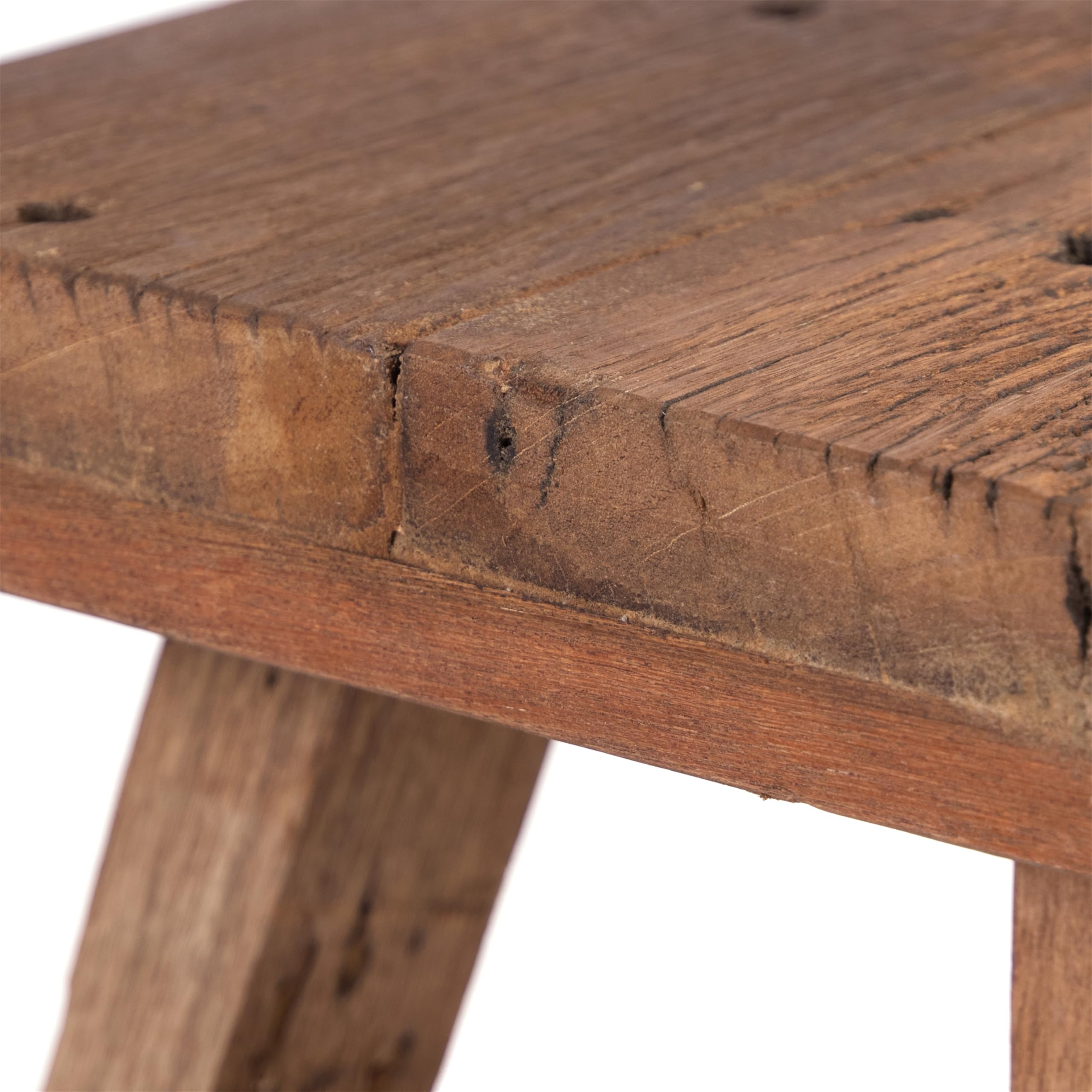 DESIGN DELIGHTS Holz SITZHOCKER Bellagio | Massivholz, 60x50x35 cm | rustikaler Hocker, Sitzbank, Holzbank, Beistellhocker, Massivhocker. Pflanzenhocker