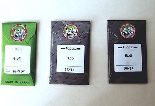 Agujas Oragn HLX5 para máquinas de acolchado Juki TL2000QI, TL2010Q, serie TL98, Janome 1600P y Janome 1600P-QC tamaño 9, 11 y 14