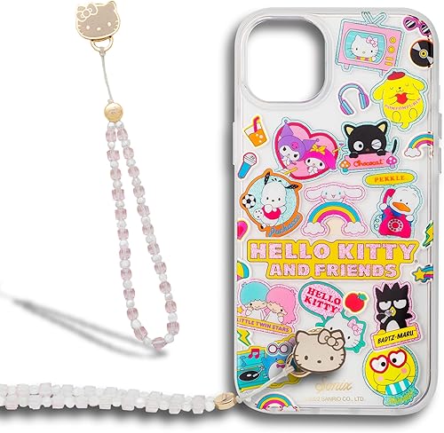 Sonix x Sanrio - Funda + pulsera adhesiva para teléfono con cuentas (Hello Kitty Rosa) para iPhone 15 Plus/iPhone 14 Plus | Calcomanías de Hello