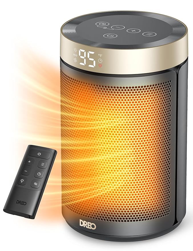DREO Space Heater, Portable Electric Heaters for Indoor Use with Thermostat and Remote, 2024 Upgrade...