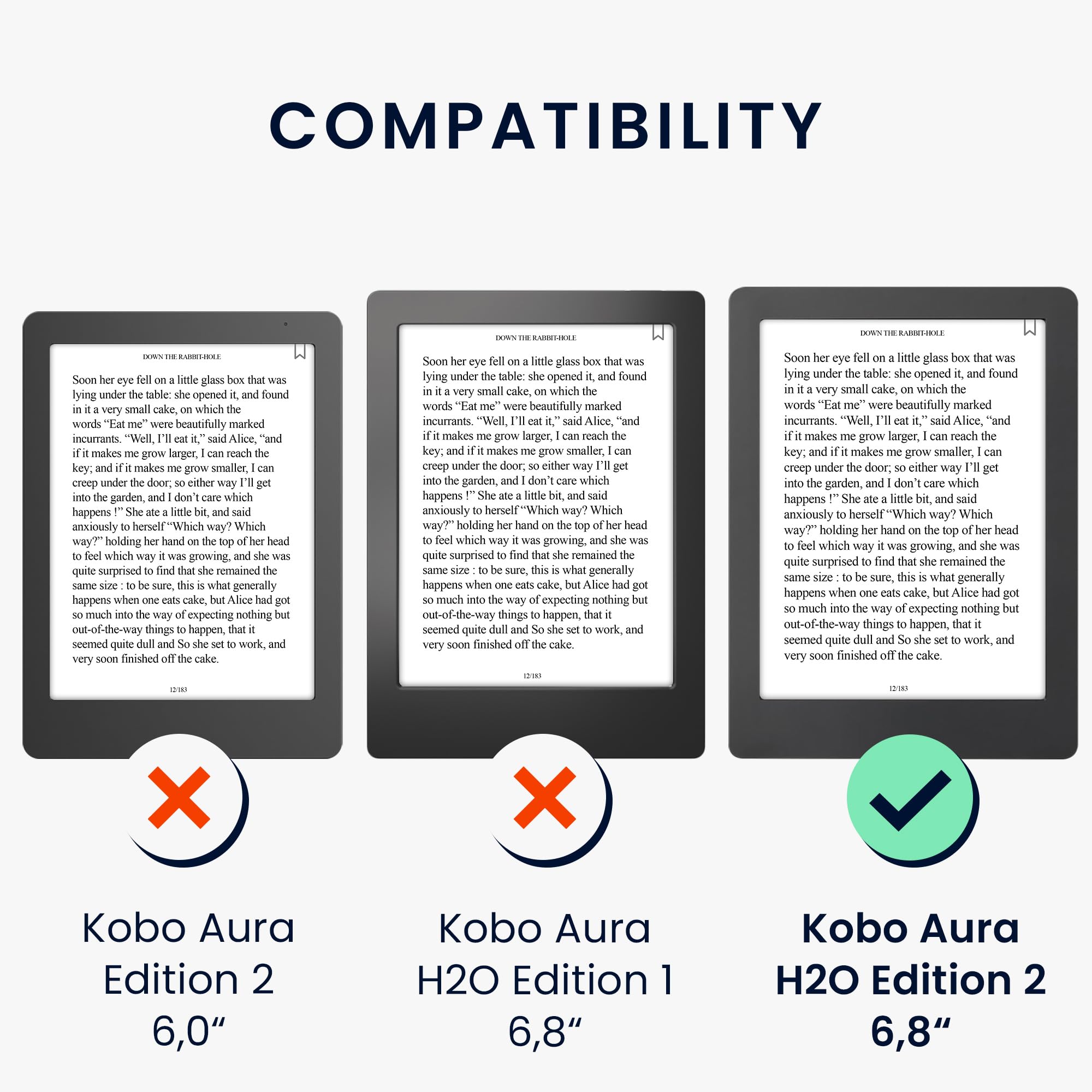 kwmobile Étui Compatible avec Kobo Aura H2O Edition 2 Coque - Étui à Rabat magnétique Tablette eReader Similicuir avec Sangle - Orange-Noir-Blanc