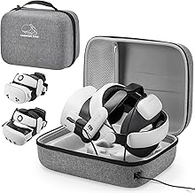 Jubor Borsa per Meta Quest 3S/3/2/Pico 4, Custodia da Viaggio Compatibile con Kiwi Design/BOBOVR Battery Elite Strap e Altri Accessori, Custodia da Trasporto con Porta di Ricarica
