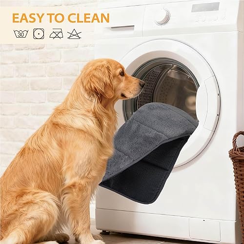 Miniatura 4 de Tapete para jaula para perros grandes, cama para perro de espuma viscoelástica de 35 x 23 pulgadas, lavable y antideslizante, almohadilla ultrasuave