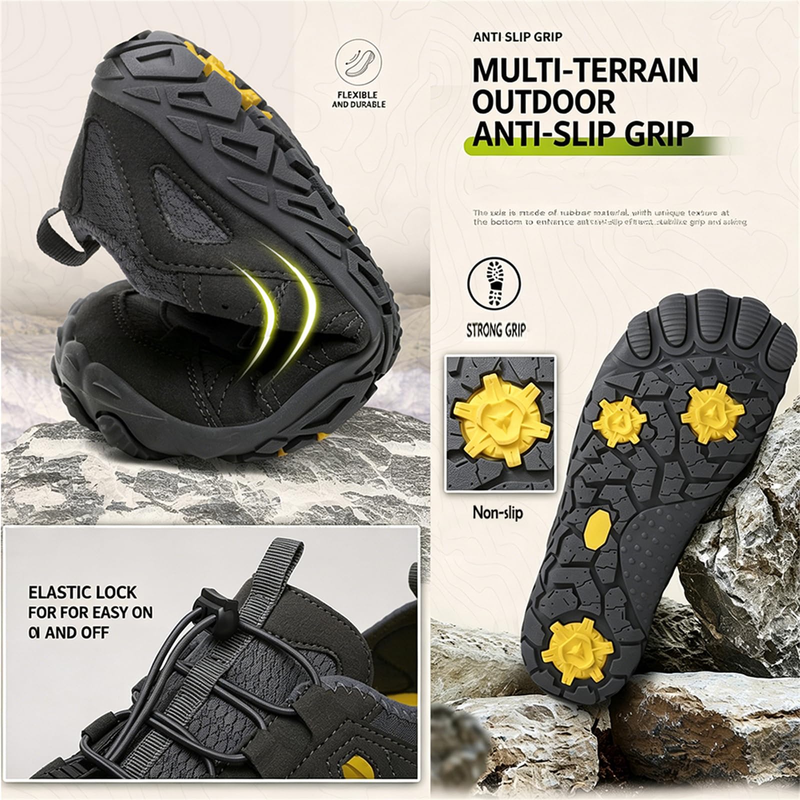 Fansu Zapatos de Agua para Hombre Mujer, Antideslizantes Zapatos para Playa de Secado Rápido, Zapatillas Barefoot Transpirable Calzado Acuático para Yoga, Fitness, Piscina, Surf