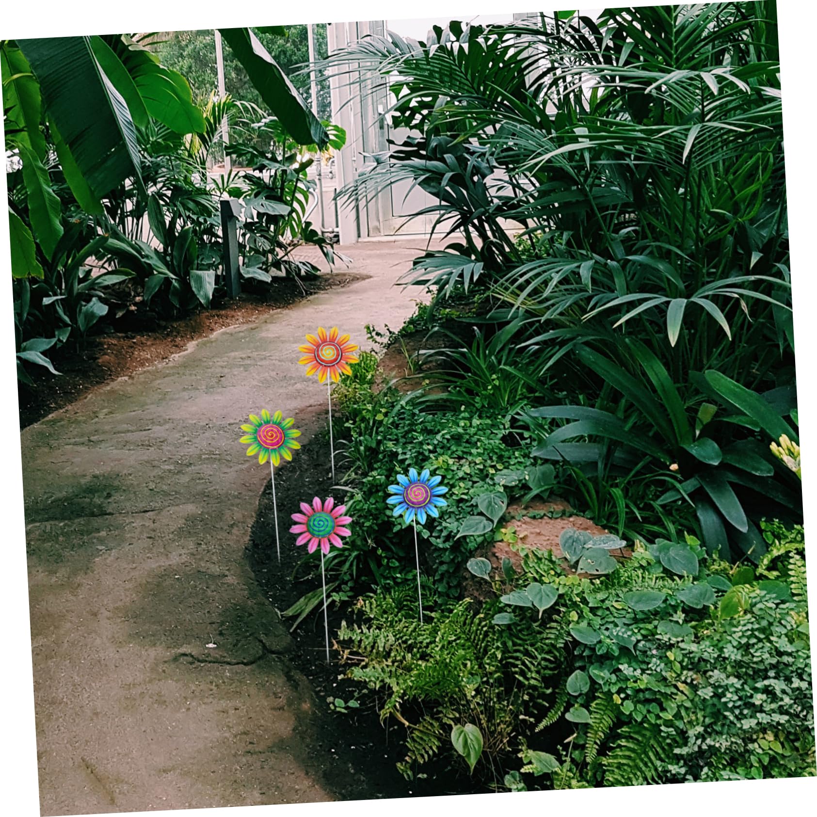 BESTonZON 2 Sätze Garten Sonnenblumen Deko Set Teiliges Für Außenbereich Kreative Gartenstecker Für Patio Und Charmante Gartenornamente Für Hauswarming Und 4 Stücke * 2