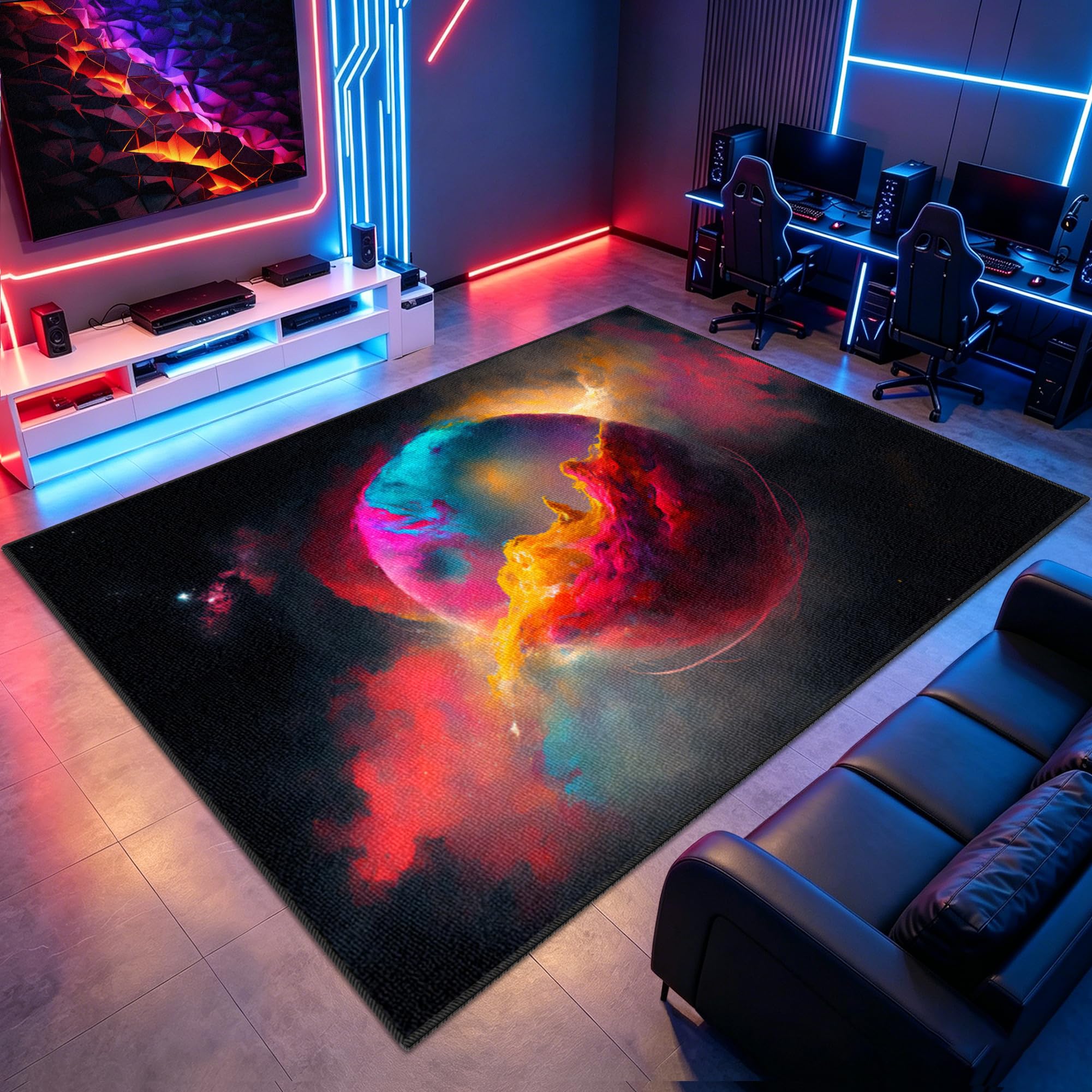 Dywan do sypialni Gaming Mata do gier na krzesło komputerowe 200 x 270 cm Antypoślizgowy dywan krzesło do gier na salę zabaw Dywan do salonu dla graczy Chłopiec