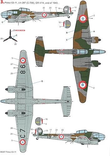 Miniatura 6 de Techmod 48087 148 Potez 63-11 French Fighter Wet Decal WWII wMask WWII