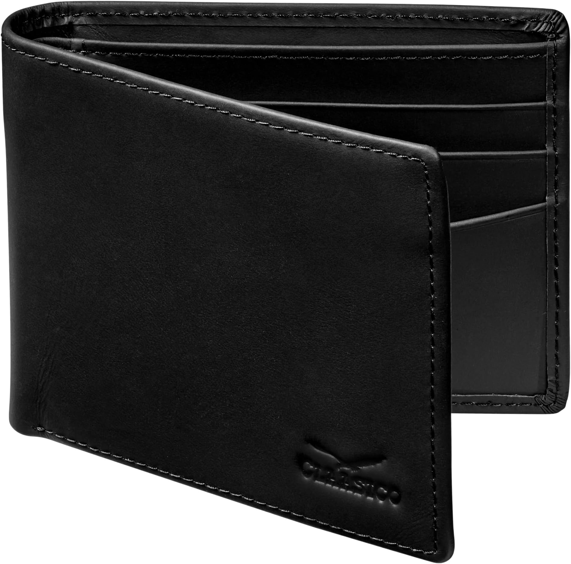 Mens Leather Bifold Wallet – RFID Blocking, Organized Card Storage with 9 Total Card Slots & ID Window, Everyday Wallet for Men (3.5 x 4.5), Premium Top Grain Leather, Gift Box Included