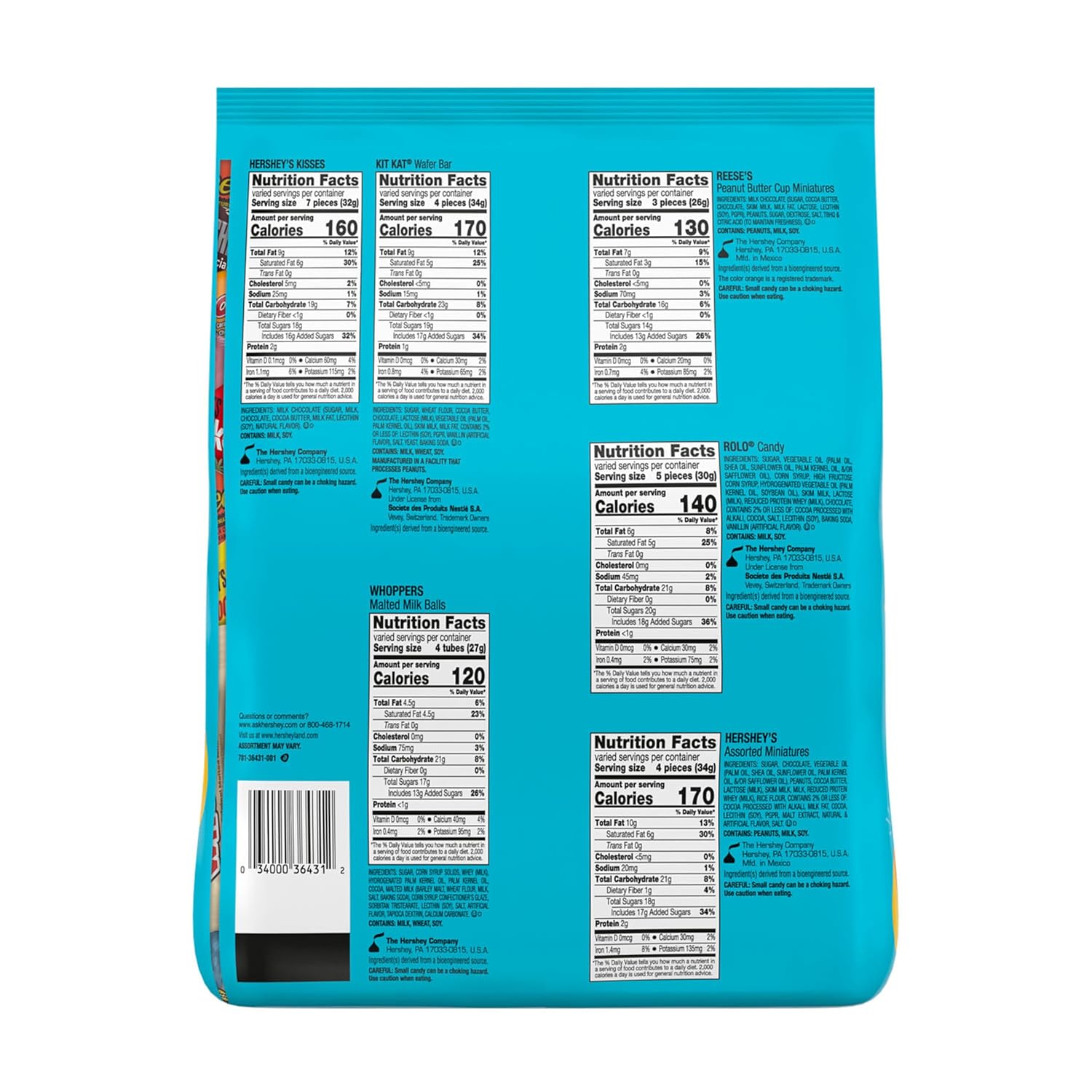 Hershey Assorted Flavored, Easter Candy Bulk Bag, 64.5 oz (270 Pieces)