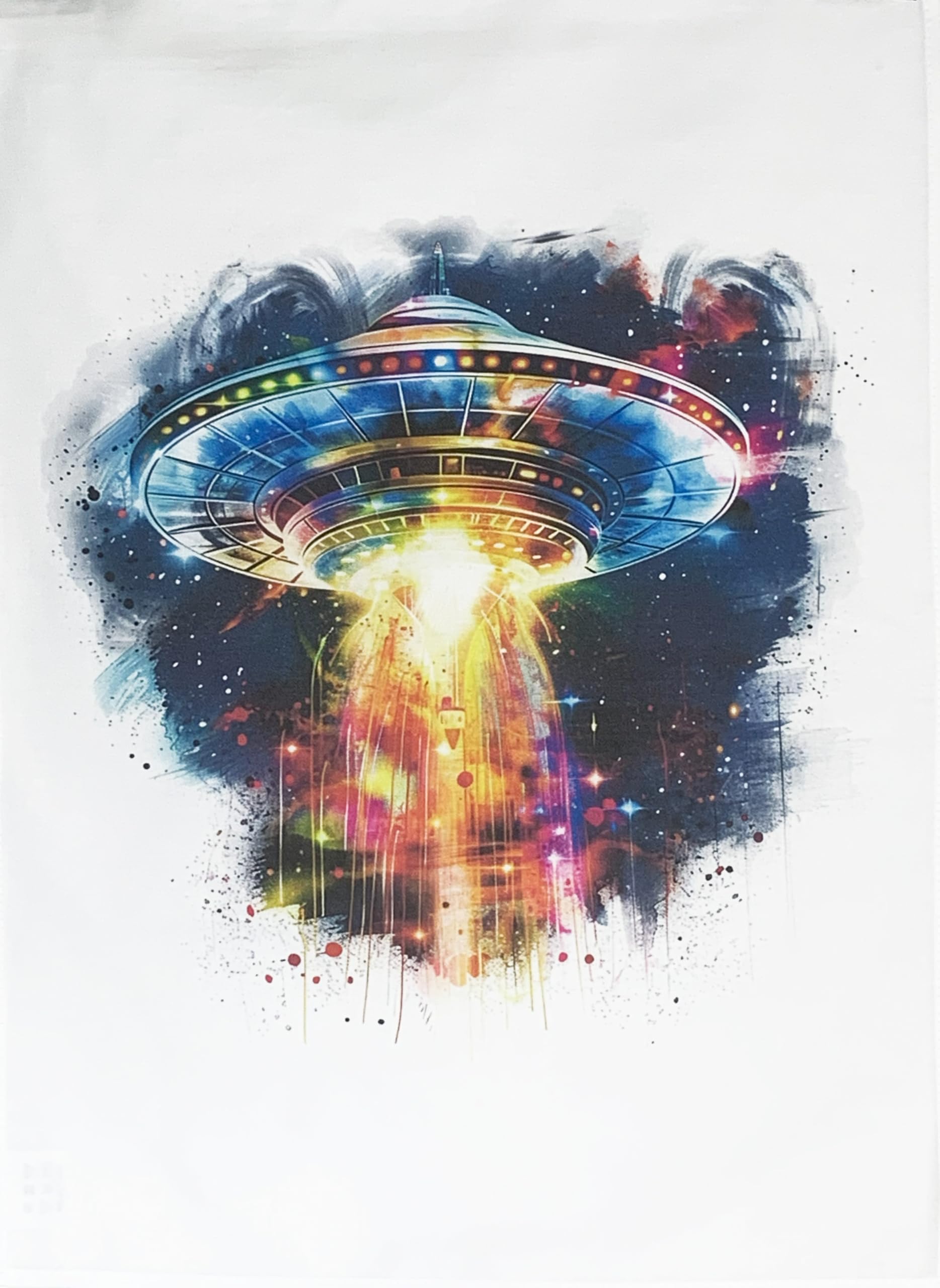 Half A Donkey White The Ufo Large Cotton Tea Towel
