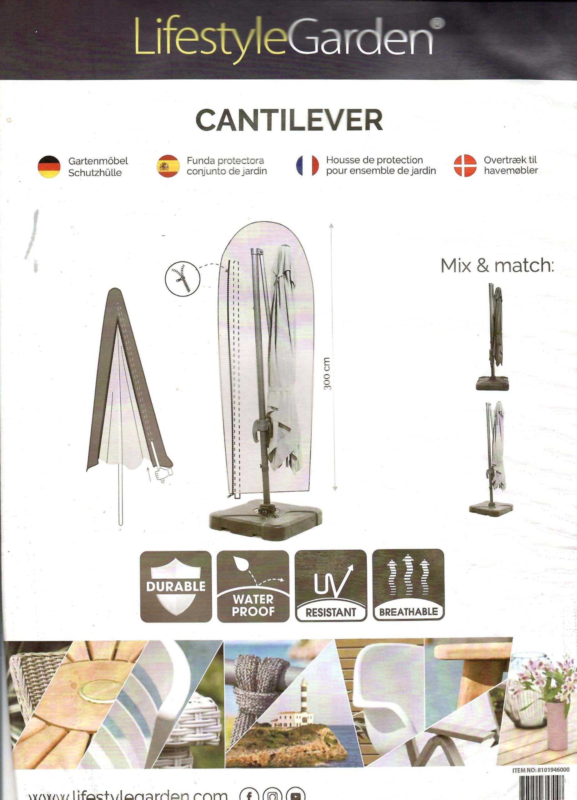 Lifestyle Garden Cantilever Parasol Weatherproof Cover