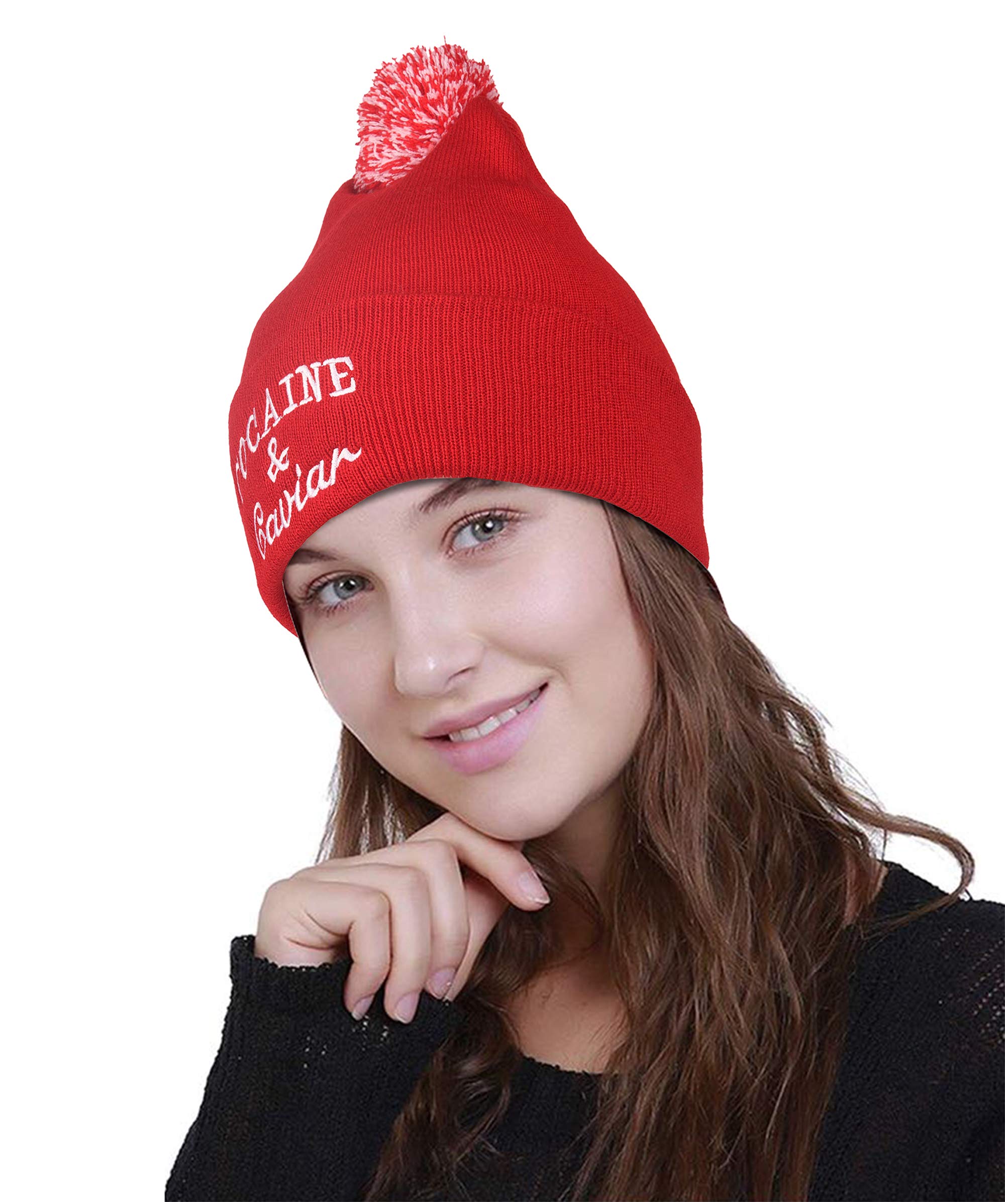 ILUCap for Men Beanie Women Unisex Topi Head Branded Boy's Girl's Skull Caps Adjustable Strap Summer Sports Cricket Gym Dance Cotton Free Size Woolen Fashion Baseball Hip hop Helmet Winter (Red)