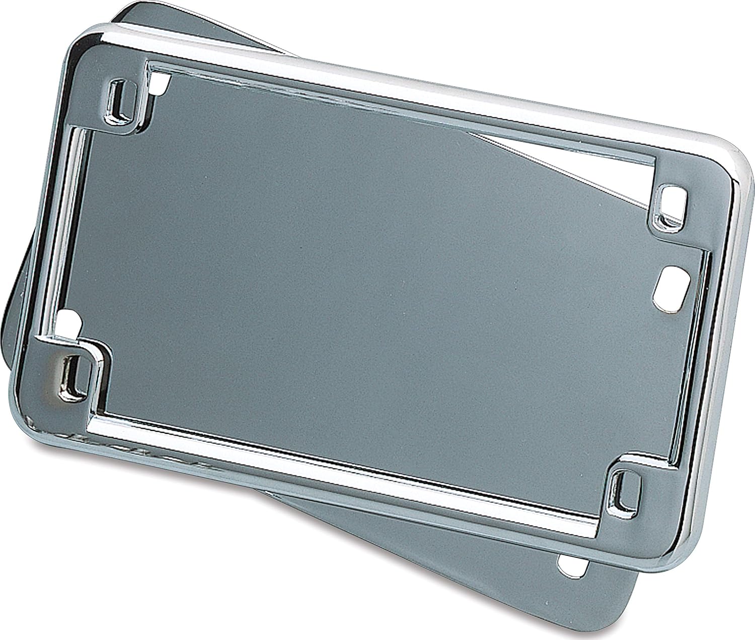 Kuryakyn 9166 Motorcycle Accent Accessory: License Frame & Back Plate Set, Universal Fit for 4" x 7" Plates, Chrome