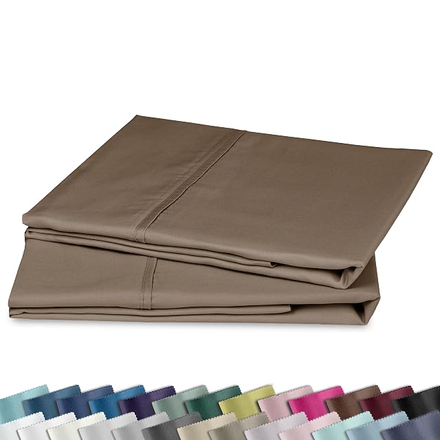 California Design Den California Design Den 2-Pack Pillowcases King,100% Cotton Sateen Mocha