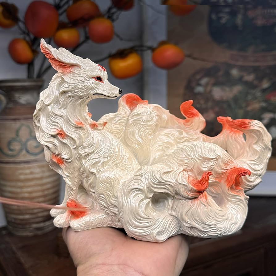 Amazon.co.jp: Aoccqkf九尾の狐 置物 装飾マスコット 子狐 九尾の狐