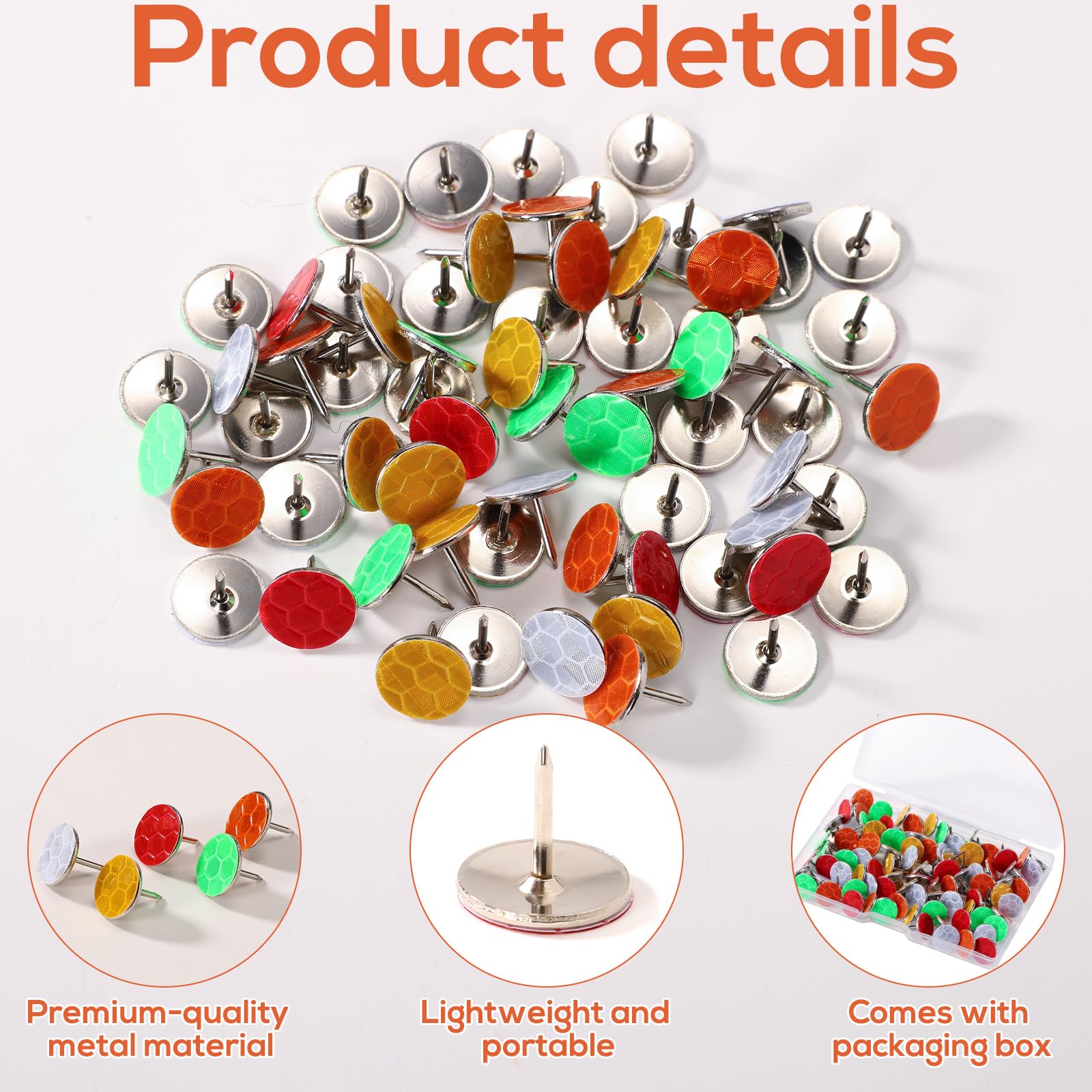 100pcs Reflective Tacks Trail Marking Tacks, Glow Zambia - View #3