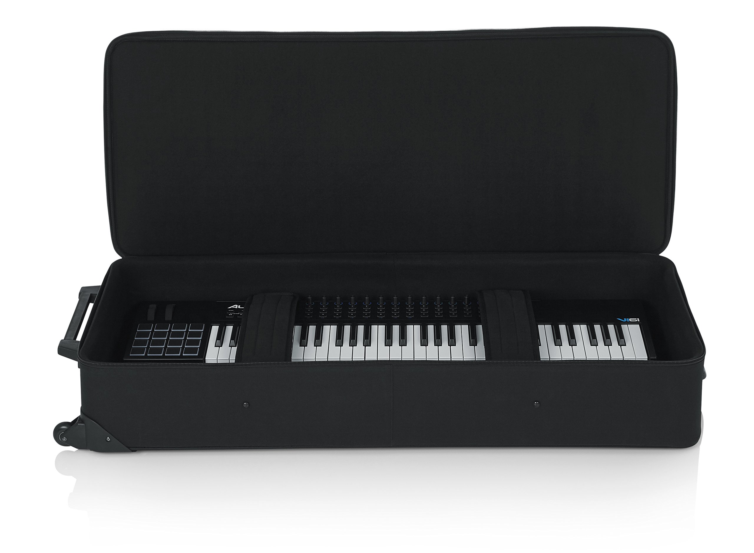 Gator Cases Estuche Ligero para Teclado con Mango Extraíble y Ruedas; Se Adapta a Teclados de 76 Notas (GK-76)