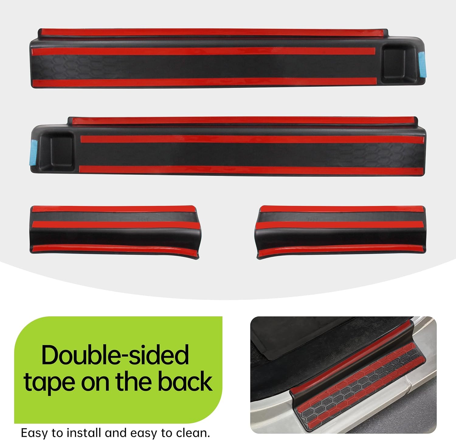 Door Sill Guards Kit Compatible with Jeep Wrangler JL JLU 2018-2024, Anti-Scratch Threshold Protector Door Entry Guards Compatible with Jeep Gladiator JT 2020 2021 2022