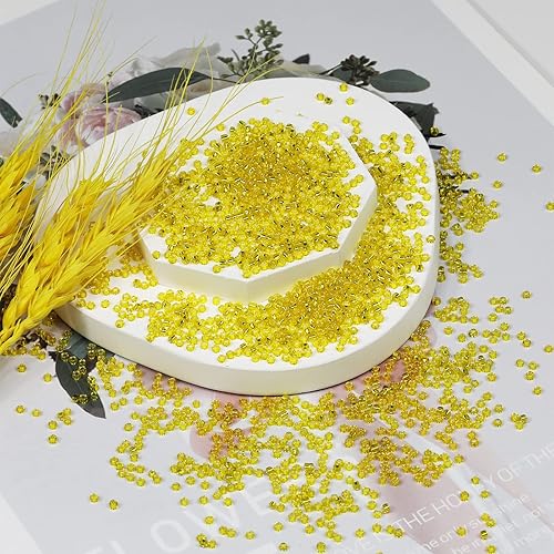Miniatura 7 de Cuentas de semillas de oro transparentes de 0.079 pulgadas para hacer joyas, 3.88 oz, alrededor de 9800 unidades, cuentas de vidrio 120 para hacer