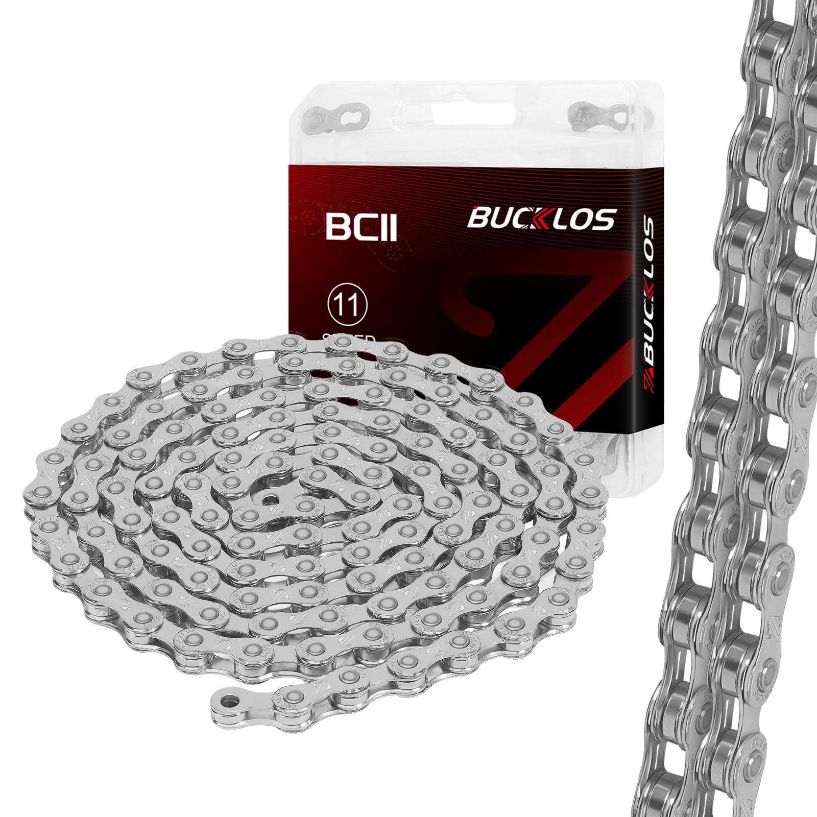 AEYINO 11 Speed Bike Chain,Bicycle Chain for Road Bike/Mountain/MTB 1/2 x 11/128 Inch 116 Links with Quick Link,Compatible with SHIMANO/SRAM/CAMPAGNOLO/KMC,Silver — image 1