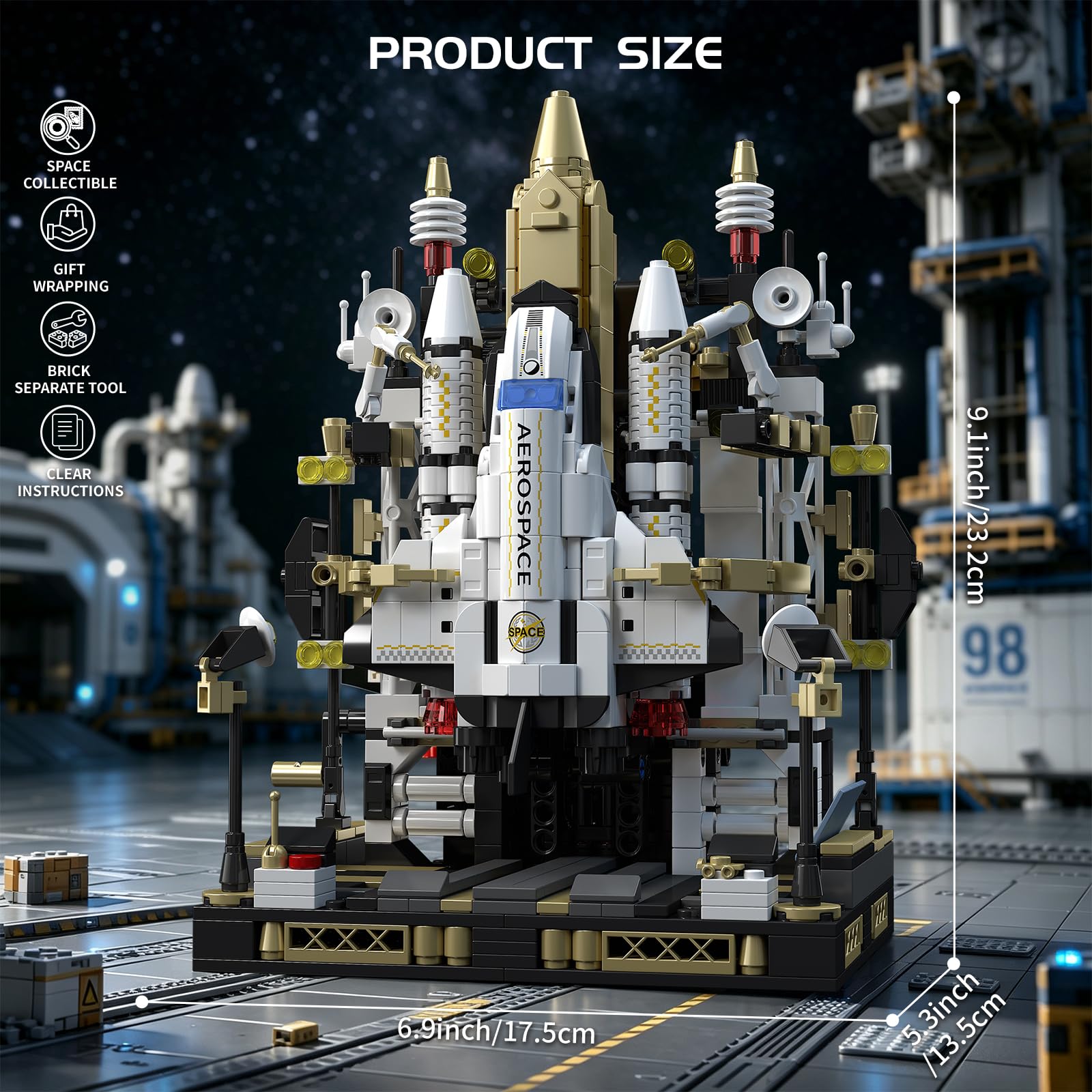 TYCOLE Set di Costruzioni per Astronavi, Kit di Lancio Dello Space Shuttle | Technic Set Spaziale, 920 Pezzi, Giocattolo Regalo per Compleanno e Natale, Adatto per Bambini dai 6 ai 12 Anni e Ragazzi