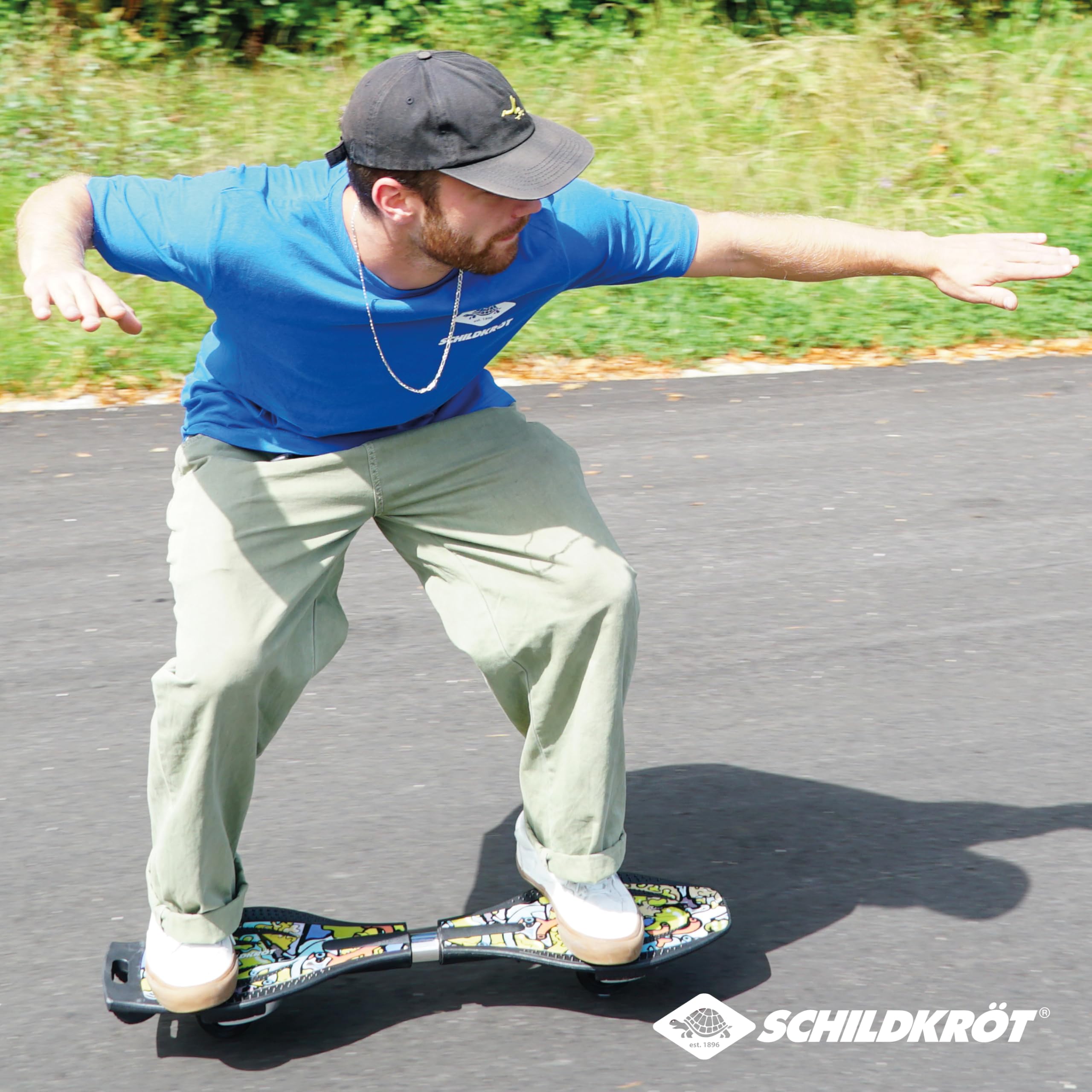 Schildkröt Waveboard Good Vibes, Leggero ed Agile, Tavola Larga com Superficie Antiscivolo