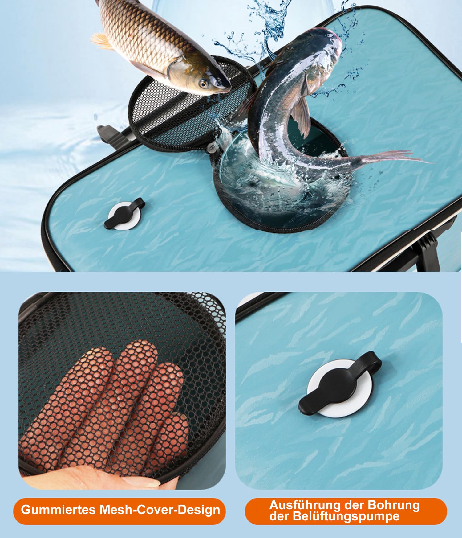Secchio da pesca pieghevole, 28 l, portatile, pieghevole, con foro di ventilazione, contenitore multifunzione per esche da pesca vive, adatto per pesca, lavaggio auto, giardinaggio
