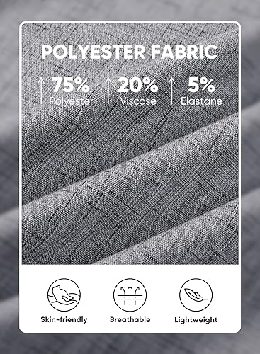 Miniatura 28 de JMIERR Camisas de vestir a rayas con botones y manga corta para hombre