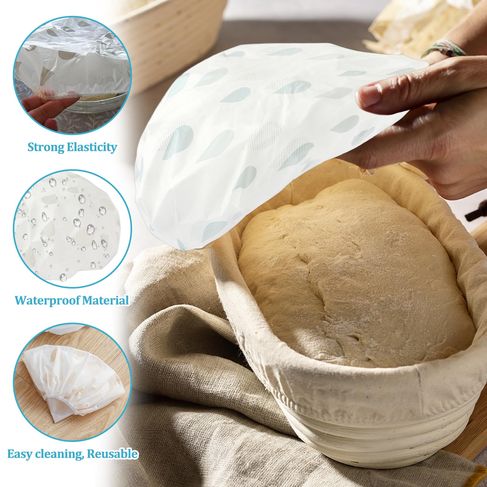 Lot De 6 Paniers De Fermentation Pour La Cuisson Du Pain - Panier De Fermentation En Silicone - Avec Couteau à Pâte, Pinceau, Pain, Pour La Cuisson Et