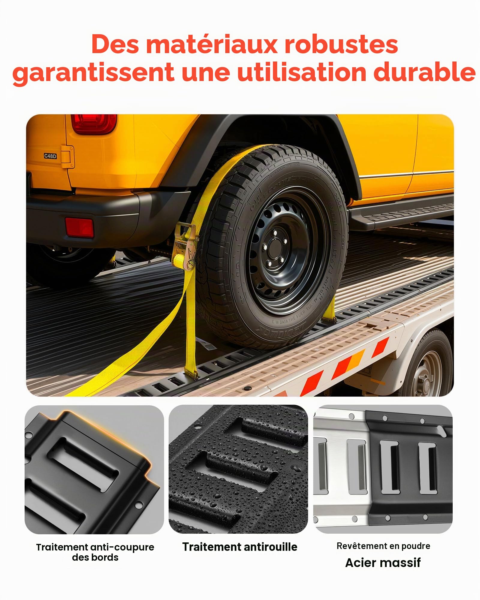 VEVOR Kit Rails Arrimage E-Track, Lot de 4 Rails E Track 2,3 m, Capacité de Charge 909 kg, Système d'Arrimage pour Fourgons, Remorques, Garages, Fixation des Outils d'Atelier, Sangles Non Incluses
