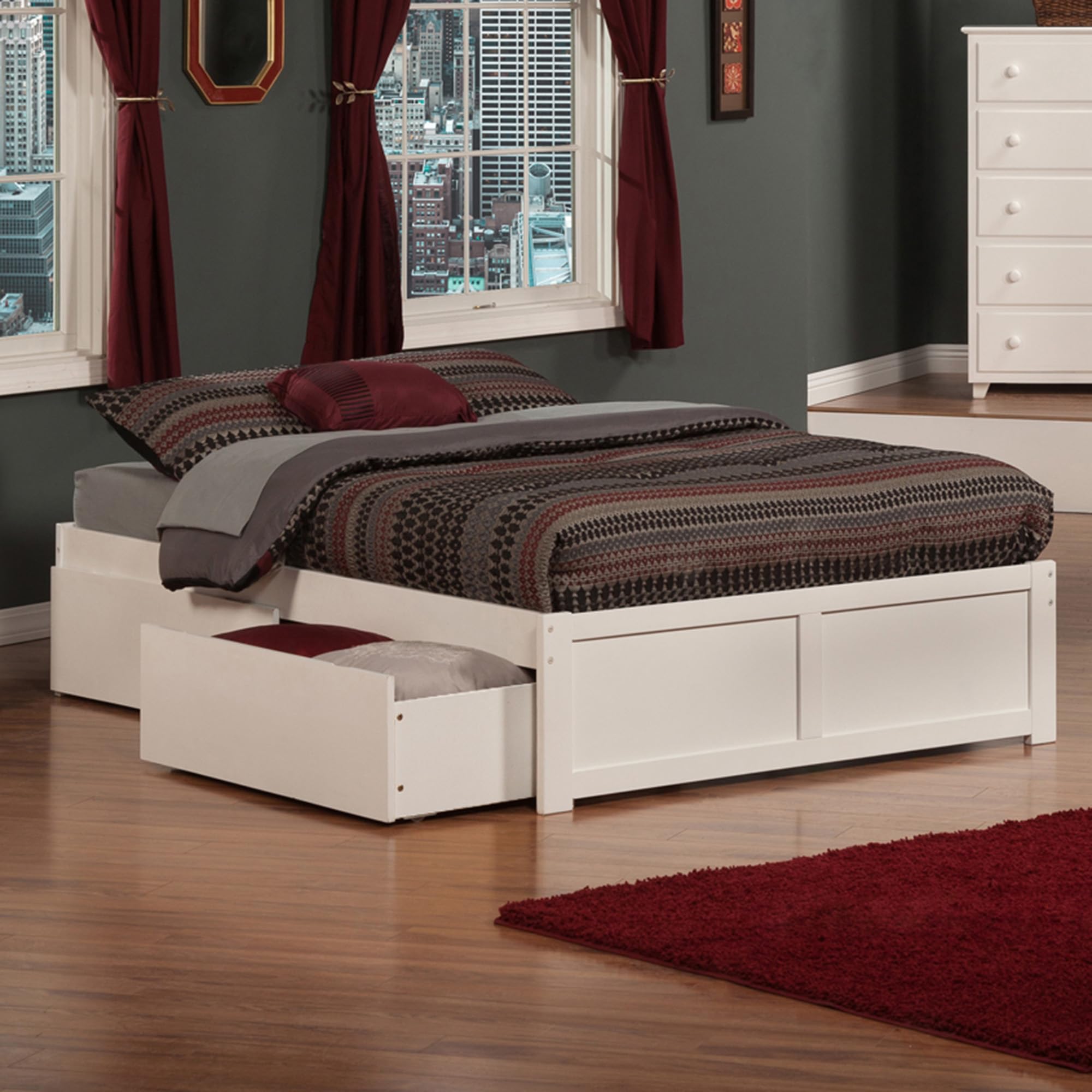 AFI Concord Platform Bed with Footboard & Storage Drawers