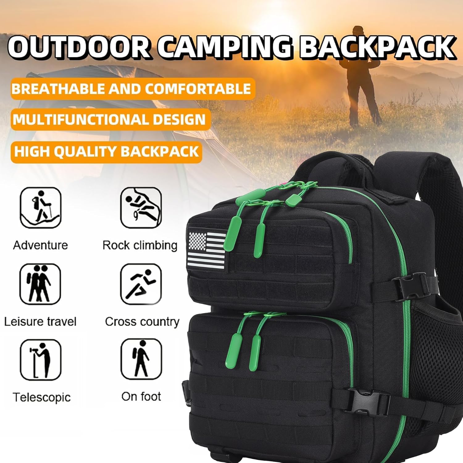 9L Mini Tactical Backpack for Men and Women Tactical Backpack Small for Hiking Small Tactical Bag Fitness Pack