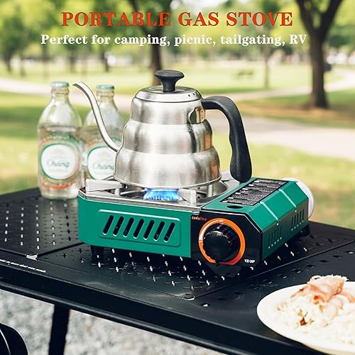 Miniatura 6 de ONLYFIRE OUTDOOR LIVING Estufa moderna para acampar con funda de transporte, mini estufa de gas butano portátil de 10 x 7.5 pulgadas, 6900 BTU para
