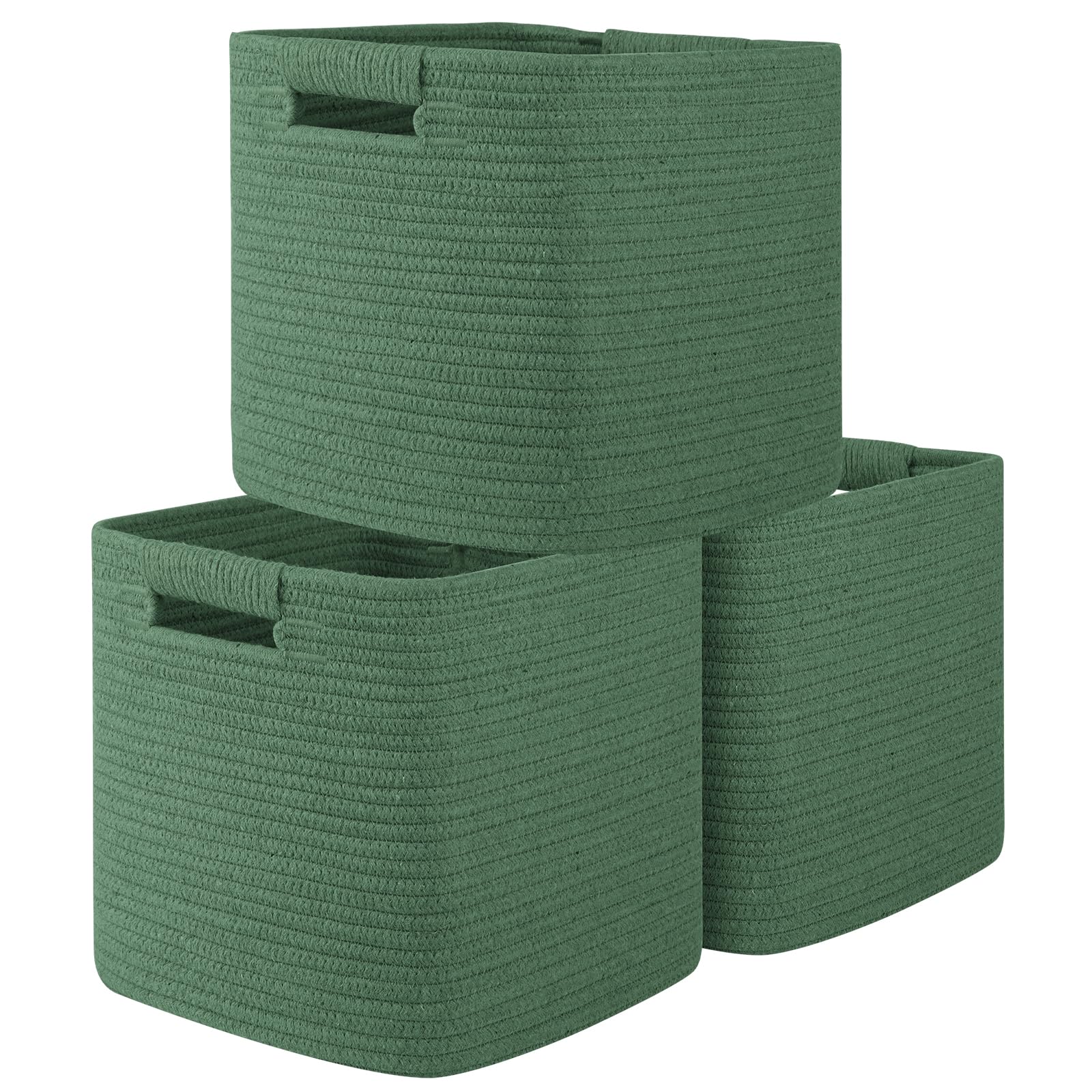 OIAHOMY Aufbewahrungswürfel, 27,9 cm, 3er-Pack, quadratische Körbe, Grün