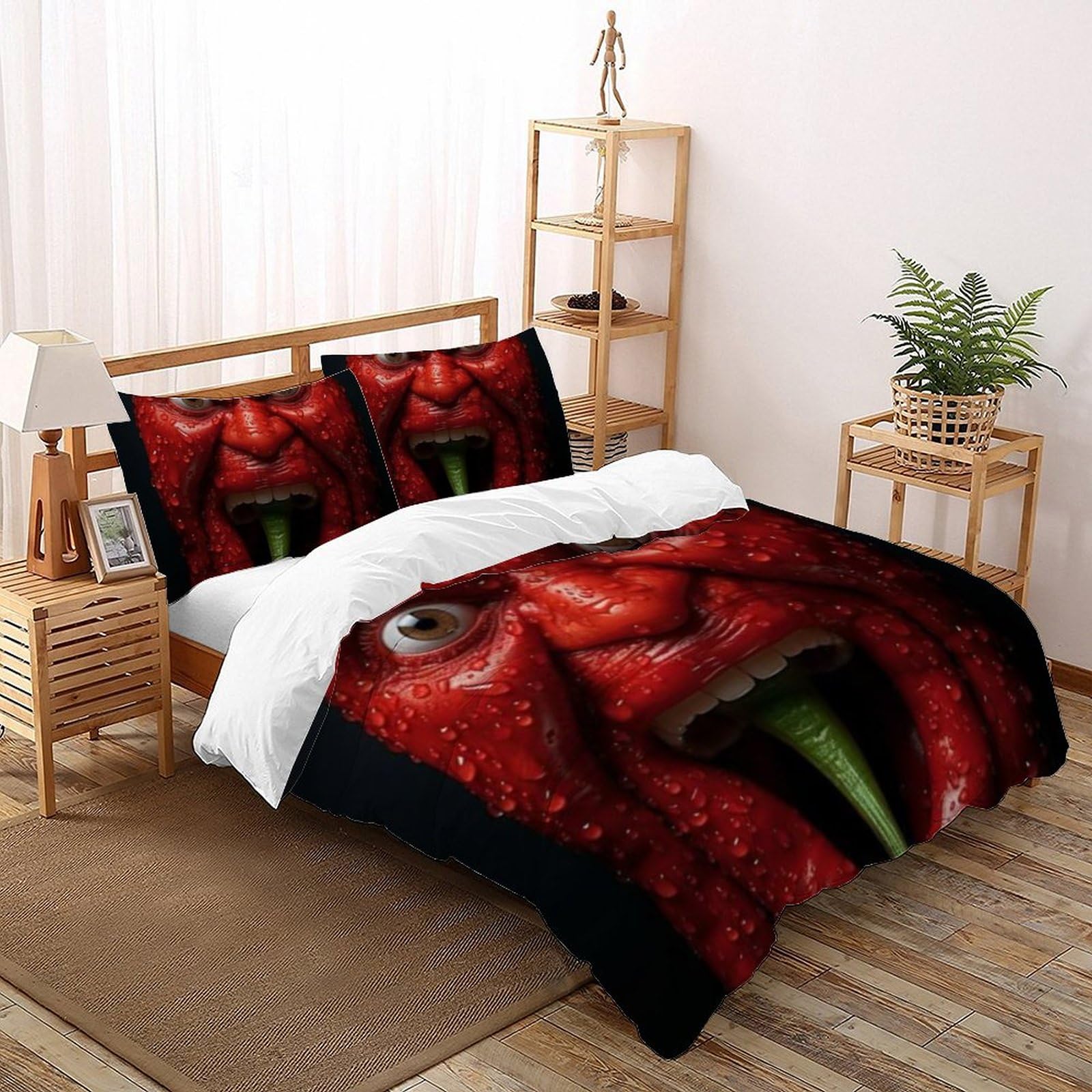 Housse de couette légumes 3D en microfibre pour chambre enfant