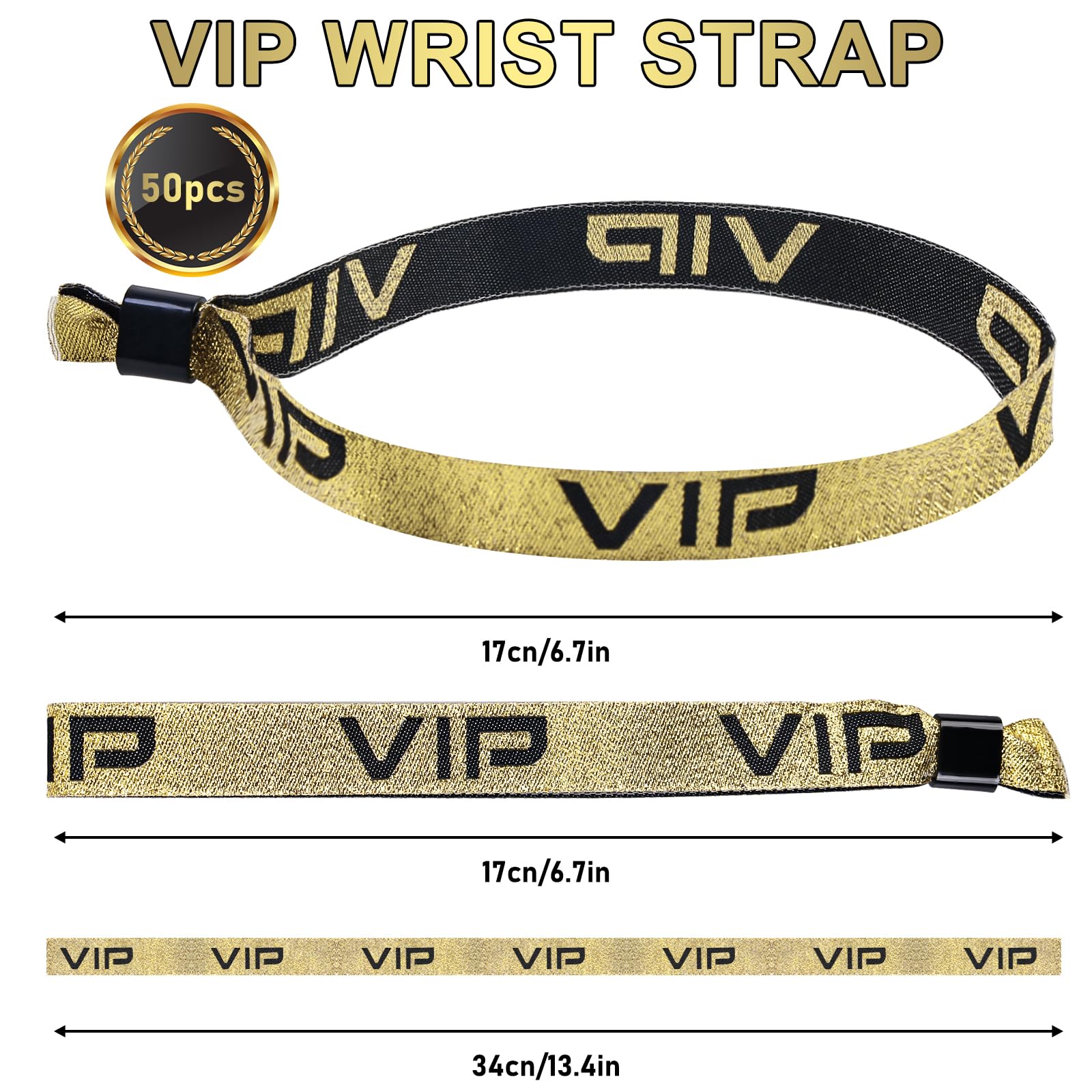 Braccialetti Per Attività Da 400 Pezzi, Braccialetti VIP Impermeabili In Oro, Braccialetti Usa E