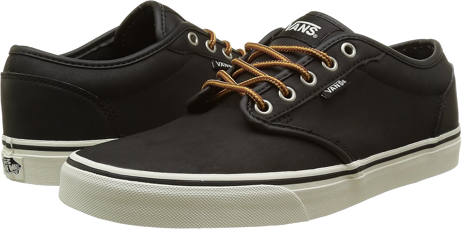 Vans Men's Atwood (Leather) Black/Marshmallow Skate Shoe 9 Men US