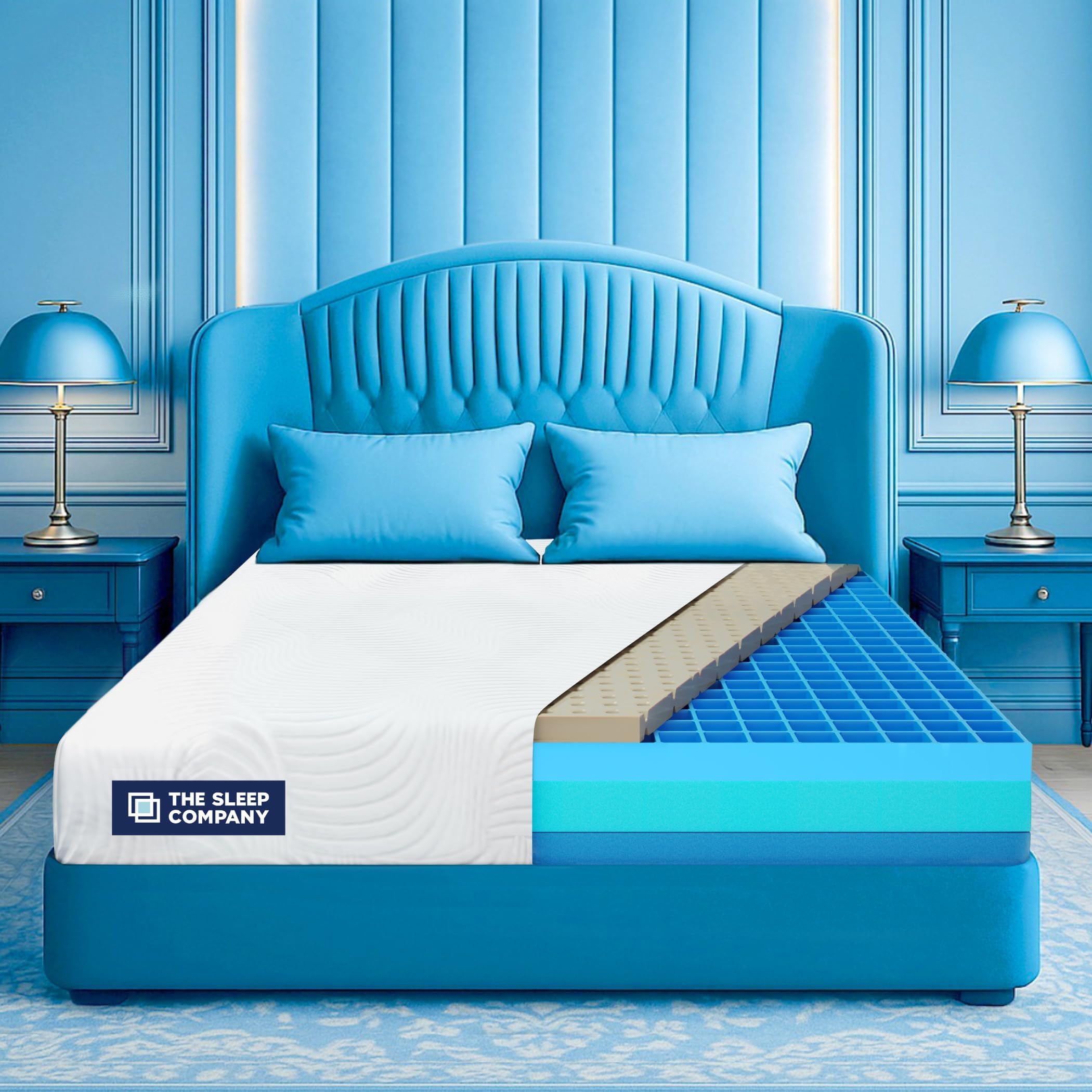 The Sleep Company Luxe Pro Mattress | SmartGRID + Natural Latex | Plush Medium-Soft Feel | Premium Latex for Luxury Sleep | Queen Size Double Bed Mattress 78x60x8