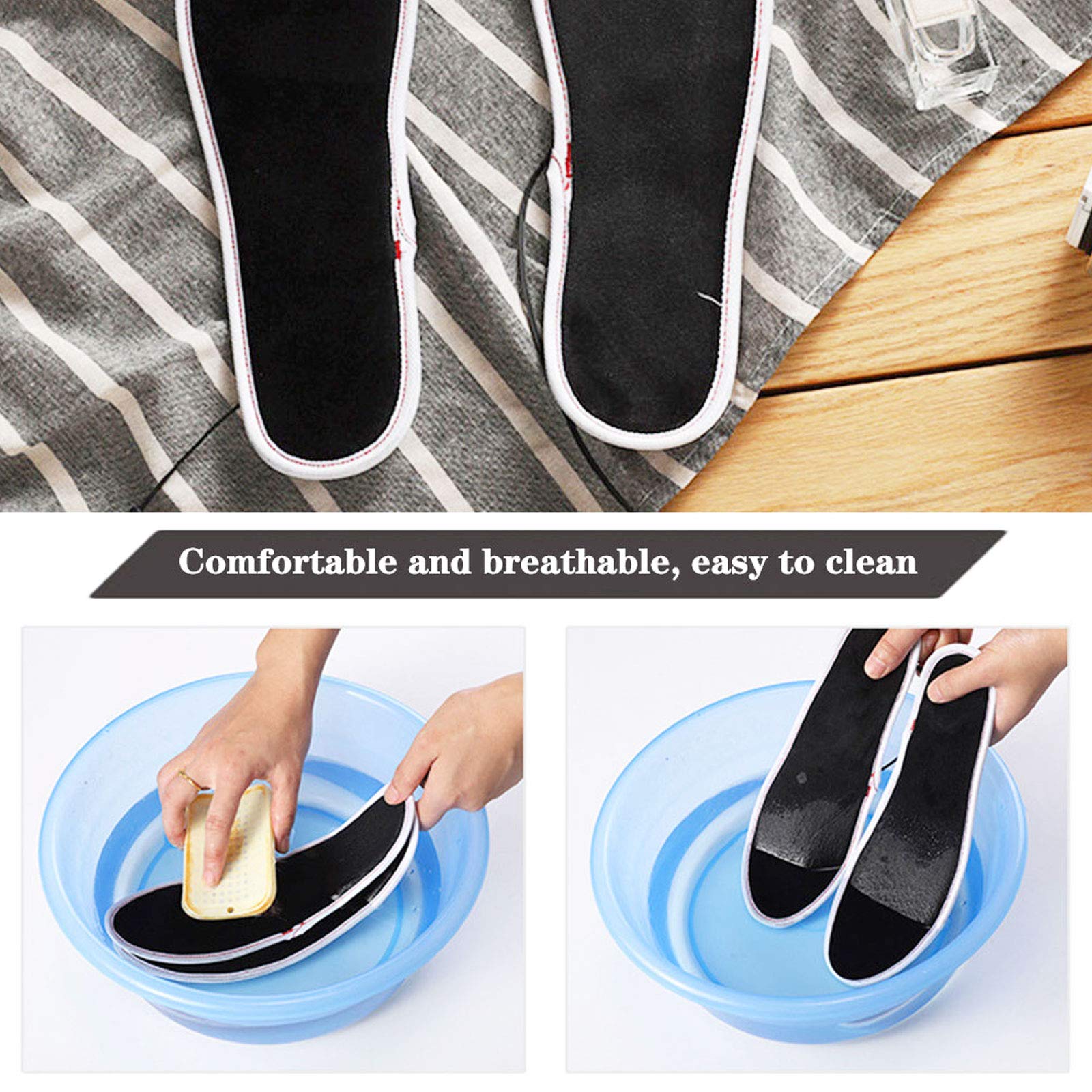 NANANA Sottopiede Riscaldato, Riscaldanti Soletta Riscaldata Elettrica, Solette per Scarpe Riscaldate Ricaricabili USB Solette Termiche per Scaldapiedi, Solette Invernali per Sport all'Aria Aperta,38