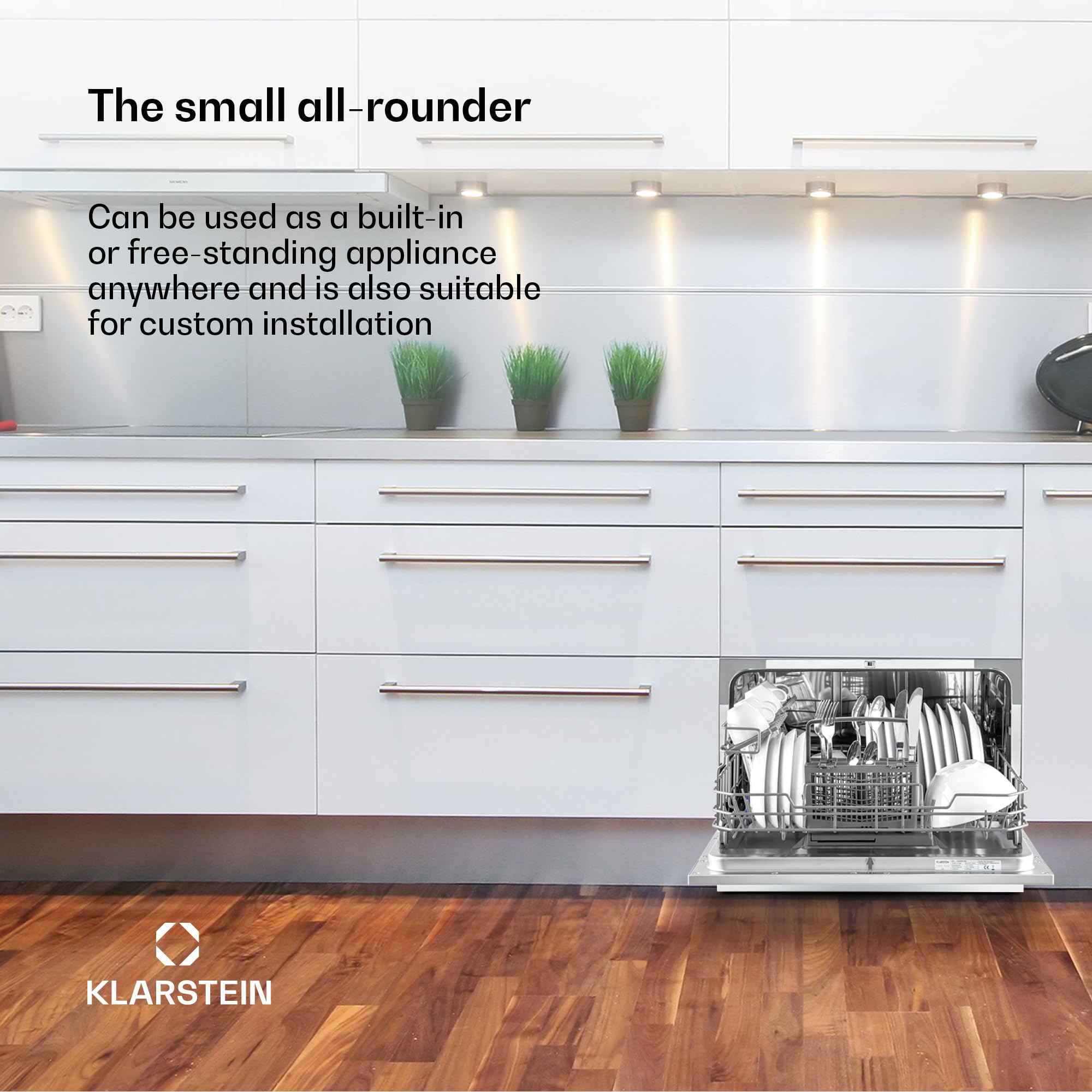 Klarstein Table Top Dishwasher, 6 Place Setting Mini Dishwasher, Quiet Operation Countertop Dishwasher w/ 6 Washing Programs, Compact Tabletop Dishwasher, Easy To Install Homes/Office Small Dishwasher — view 7