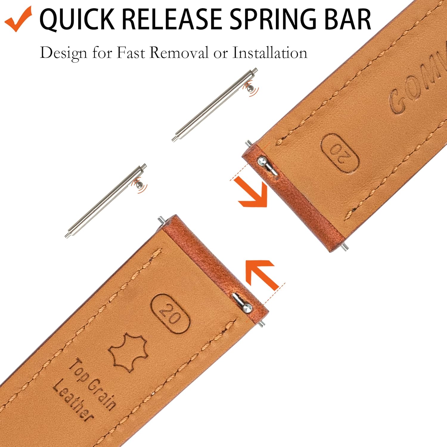 Tuscany Italian Leather Watch Band, Full Grain Vegetable Tanned Genuine Leather Strap, Quick Release Replacement Watch Band for Men and Women, Thick Soft Vintage18/19/20/21/22/24mm