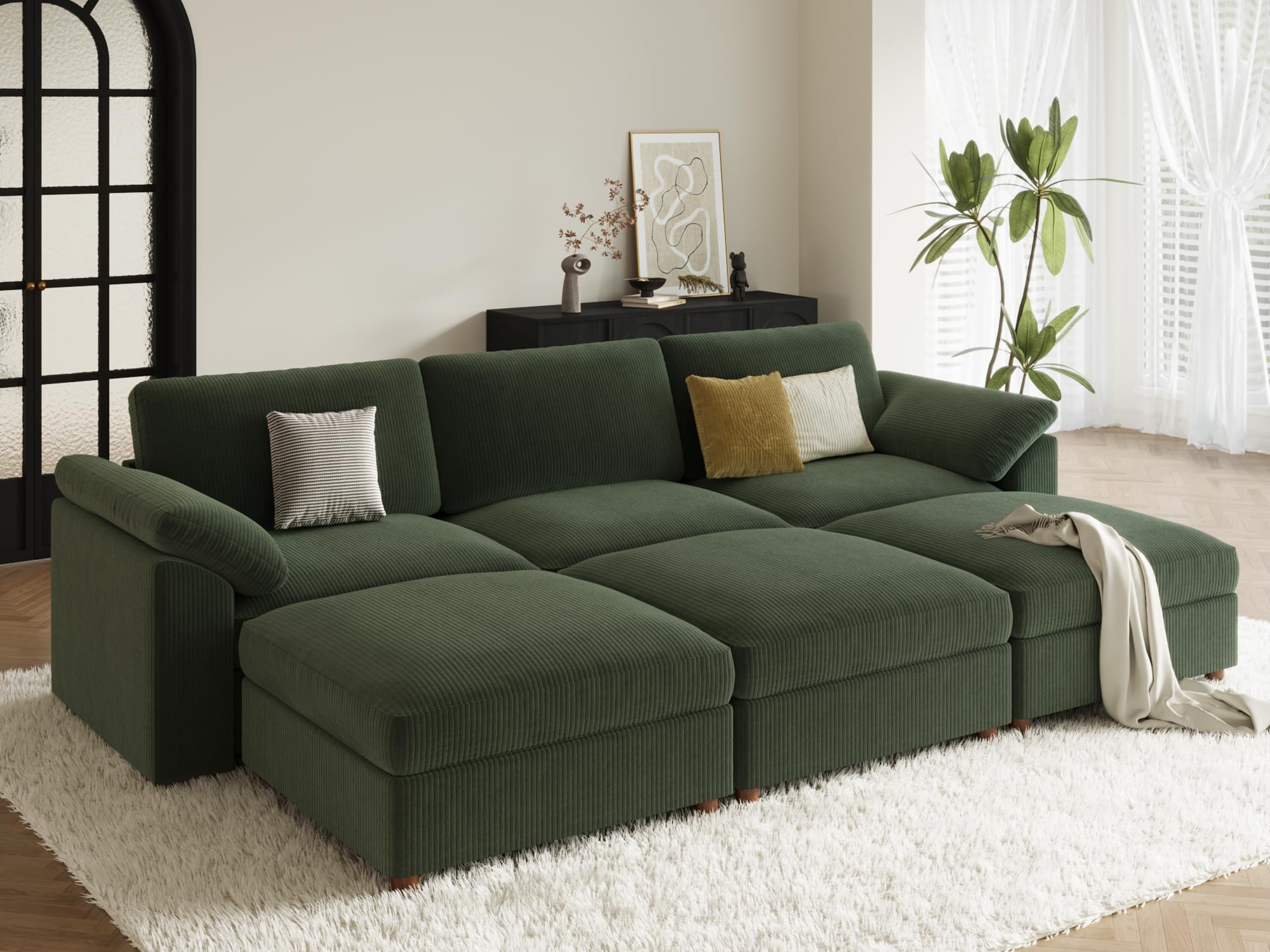 EASE MOOSE Oversized Green Sectional Modular Sofa